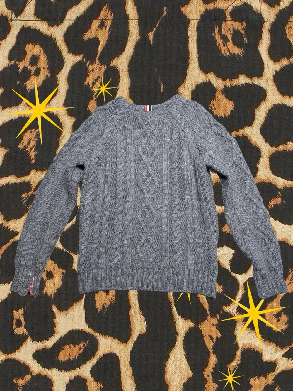 THOM BROWNE. | 100% Wool | New York Gray Cable Knit Sweater | Men’s Size 4